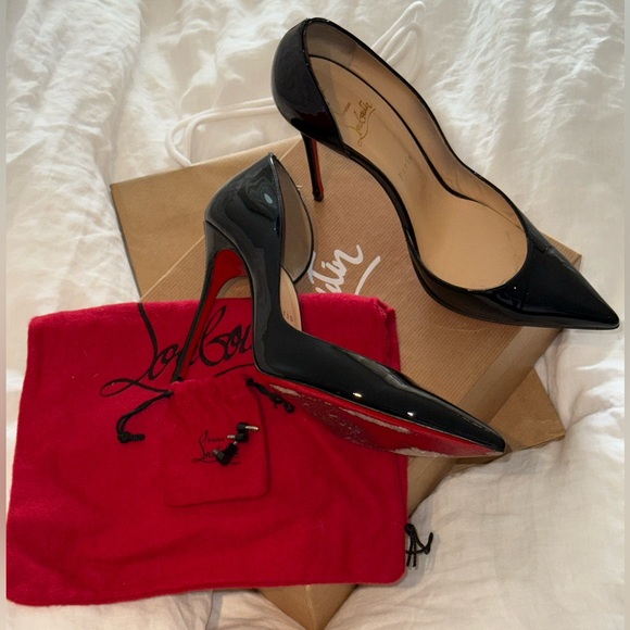 Christian Louboutin Shoes - Christian Louboutin Iriza Black 100mm Patent Pump Size 40 (fits like US 10)